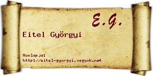 Eitel Györgyi névjegykártya